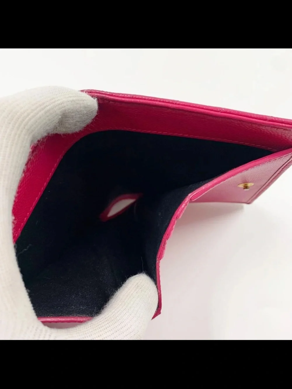 Saint Laurent Pink YSL Quilted Compact Wallet